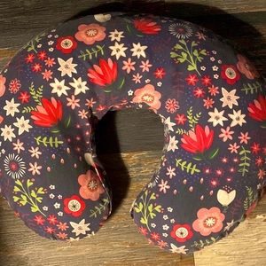 Navy blue floral Boppy pillow